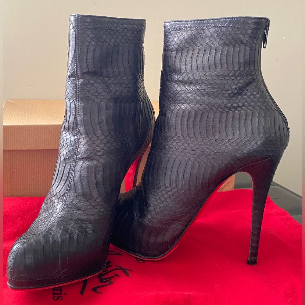 Christian Louboutin Black Python Ariella Talon 12… - image 1